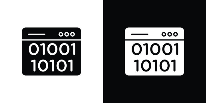 Binary code icon. vector graphics pack.