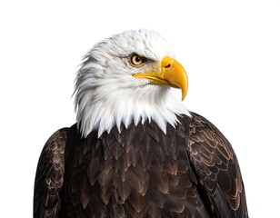 Obraz premium Close-up of an American bald eagle's head and upper body