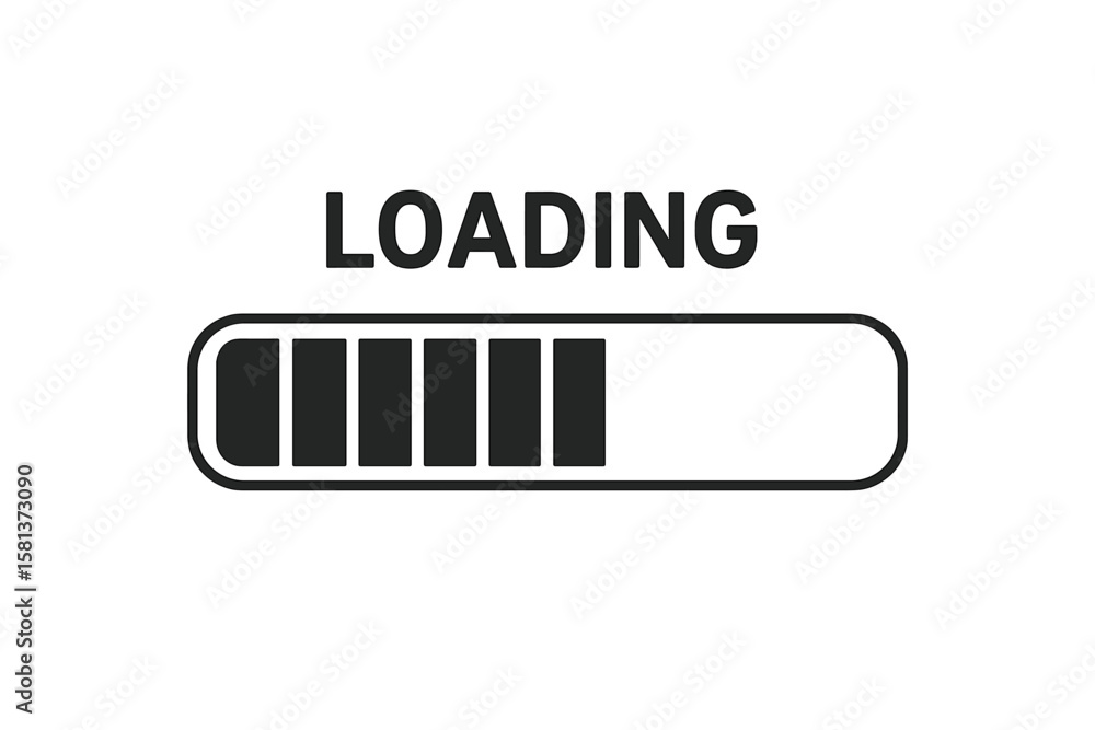 Poster loading bar progress indicator, loading or installing process, system software update and upgrade, d