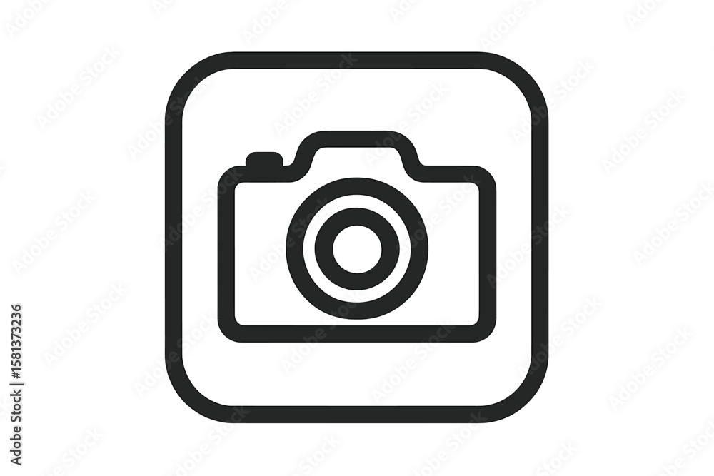 Poster photography camera icon symbol for apps and websites. vector illustration of digital camera button. 