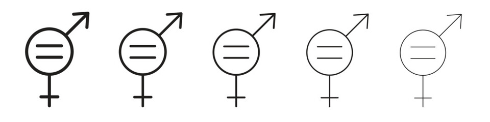 Equality icon. Thin line illustration. outline drawing, Editable stroke