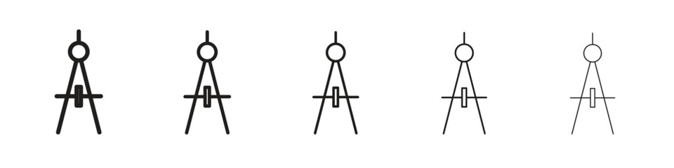 Drafting compass icon. Thin line illustration. outline drawing, Editable stroke