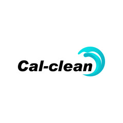 Cal-clean Logo with Abstract Wave