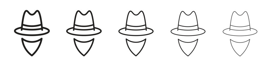 Cowboy icon. Thin line illustration. outline drawing, Editable stroke