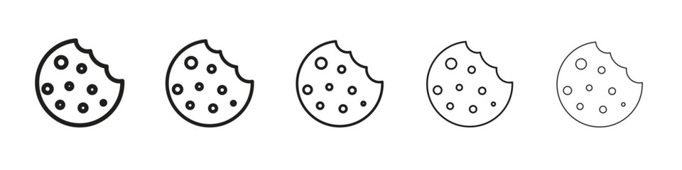 Cookie icon. Thin line illustration. outline drawing, Editable stroke
