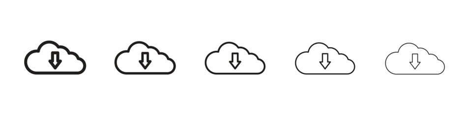 Cloud upload icon. Thin line illustration. outline drawing, Editable stroke