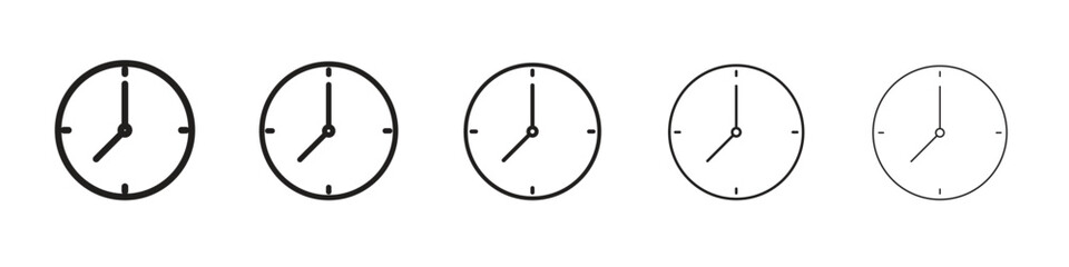 Clock icon. Thin line illustration. outline drawing, Editable stroke