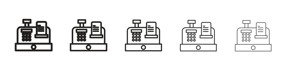 Cash register icon. Thin line illustration. outline drawing, Editable stroke