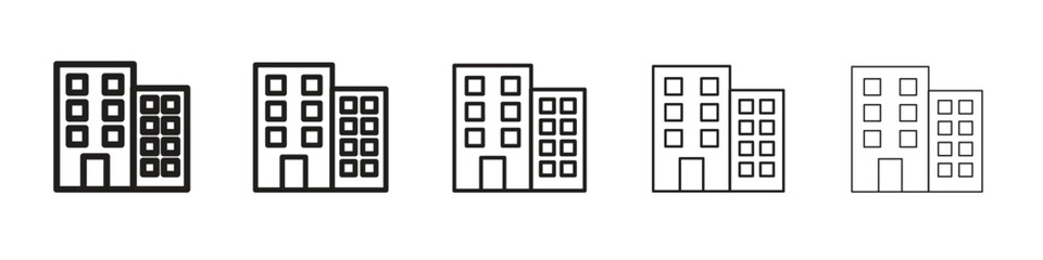 Building icon. Thin line illustration. outline drawing, Editable stroke