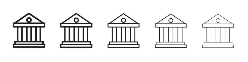 Bank icon. Thin line illustration. outline drawing, Editable stroke
