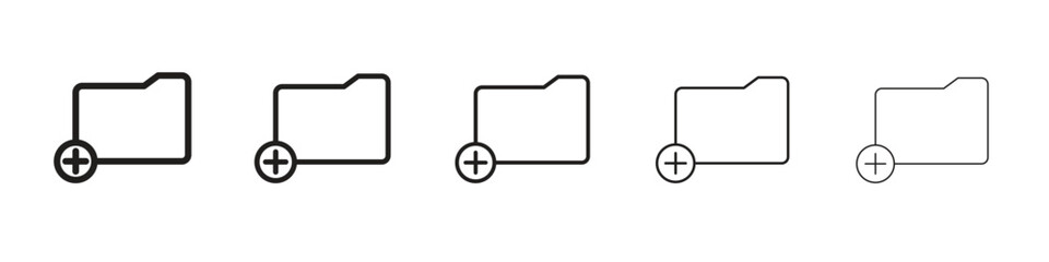 Fototapeta premium Add folder icon. Thin line illustration. outline drawing, Editable stroke