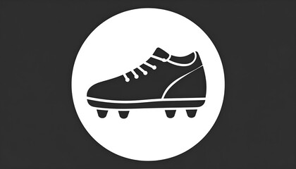 Simple black and white soccer shoe icon
