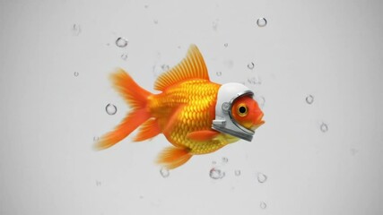 Spacebound goldfish floats serenely onward