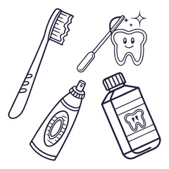 silhouette teeth cleaning editable stroke outline 