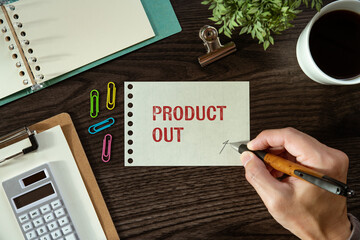 There is a piece of paper with the word Product out. It is as an eye-catching image.
