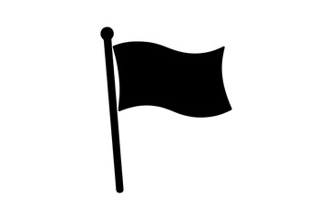 Set of 4 black flag icons, flags silhouette collection, waving flags, vector graphic design, black flag symbols, transparent background, minimalistic flag icons