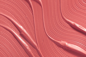 Soft texture cosmetic cream texture wave color background. Beauty product texture sample swatch