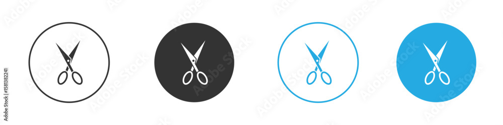 Poster scissors icon design concept collection for ui ux