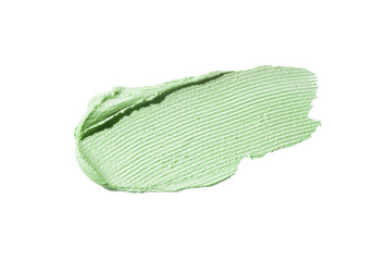 Cosmetic smudge face or hair mask or cleansing foam kaolin clay swatch on white background