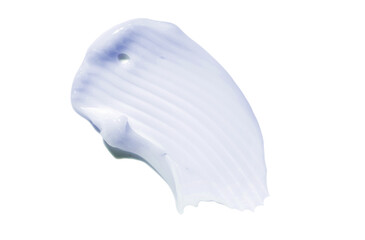 Liquid blue purple cream balm cosmetic smudge texture white isolated background. Cosmetic beauty texture product