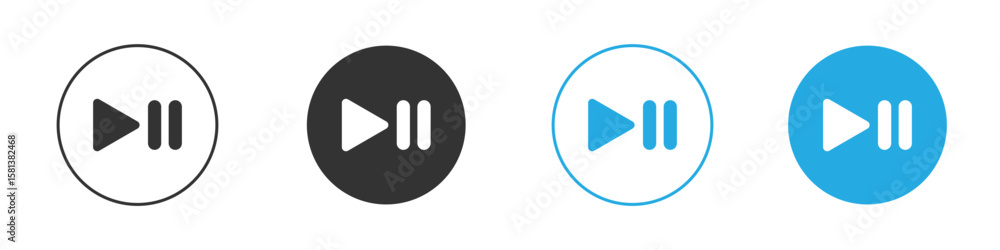 Poster play pause icon design concept collection for ui ux