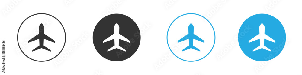 Poster plane icon design concept collection for ui ux