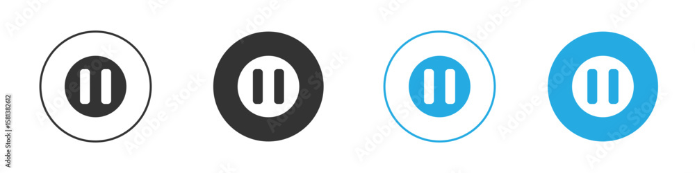 Poster pause icon design concept collection for ui ux
