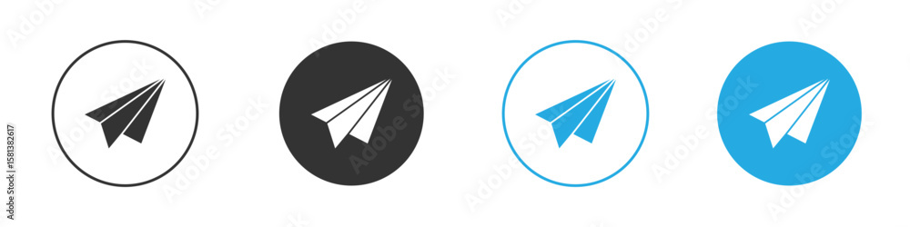 Poster paper plane icon design concept collection for ui ux