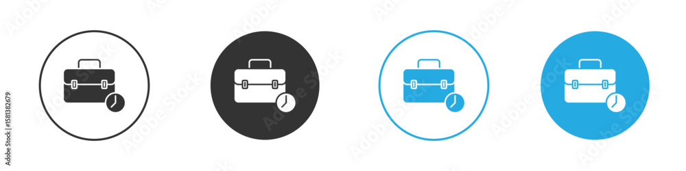 Poster office time icon design concept collection for ui ux