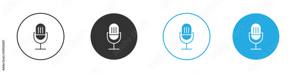 Poster microphone icon design concept collection for ui ux