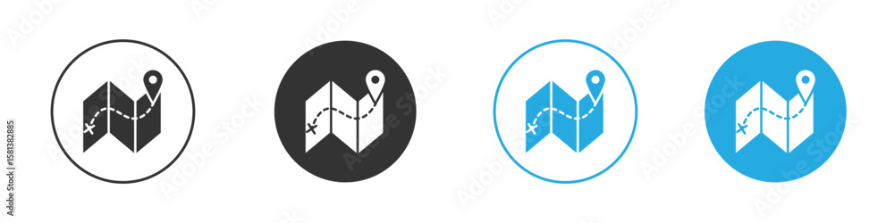 Poster map icon design concept collection for ui ux