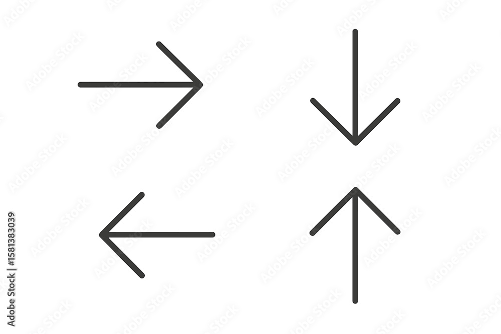 Poster arrow icon set. simple black line art arrows collection for web and mobile app design. vector naviga