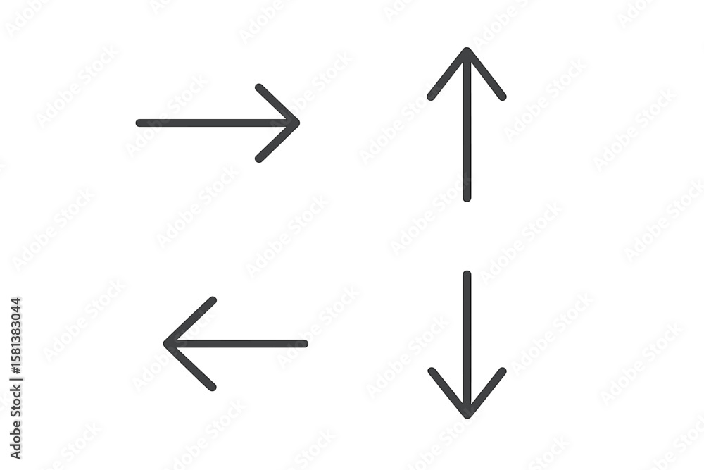 Poster arrow icon set collection of four big black pointers. modern simple web design elements. direction n