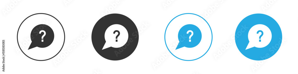 Poster interrogation icon design concept collection for ui ux