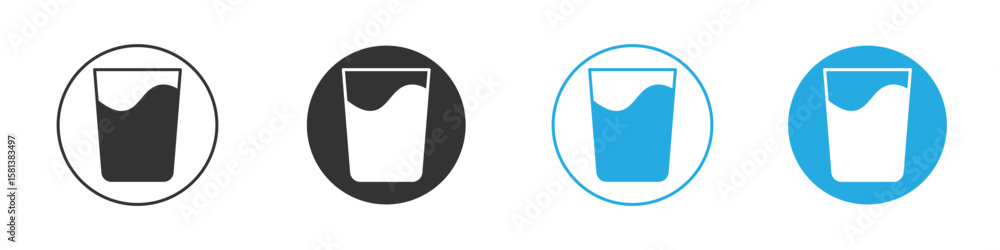 Poster glass icon design concept collection for ui ux