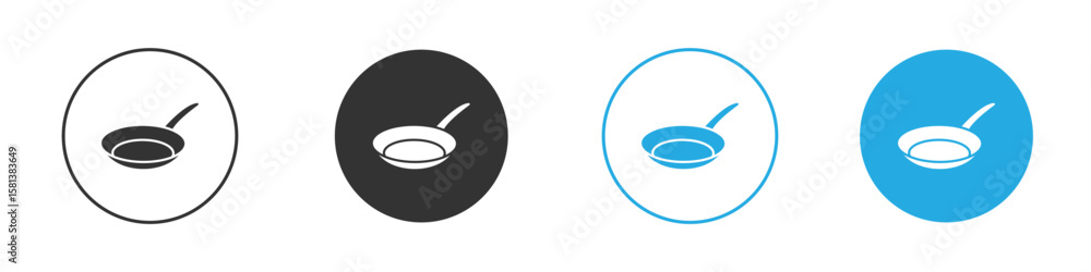 Poster frying pan icon design concept collection for ui ux
