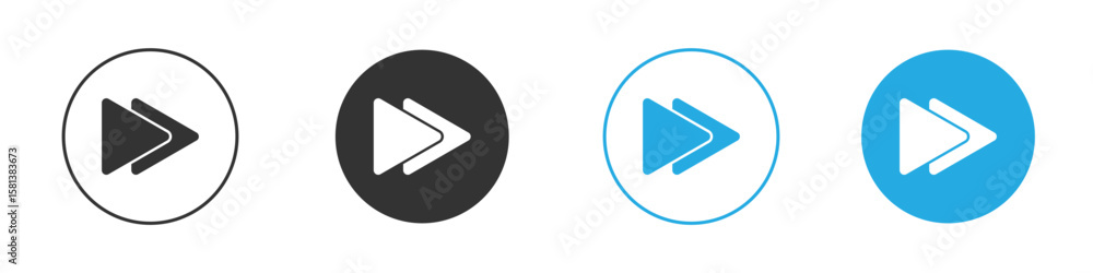Poster Forward icon design Concept collection for UI UX