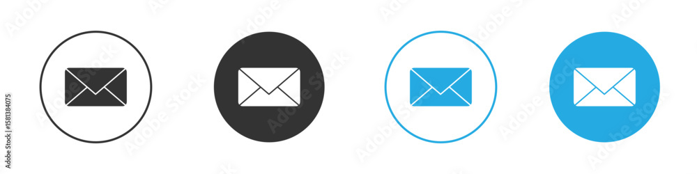 Poster envelope icon design concept collection for ui ux
