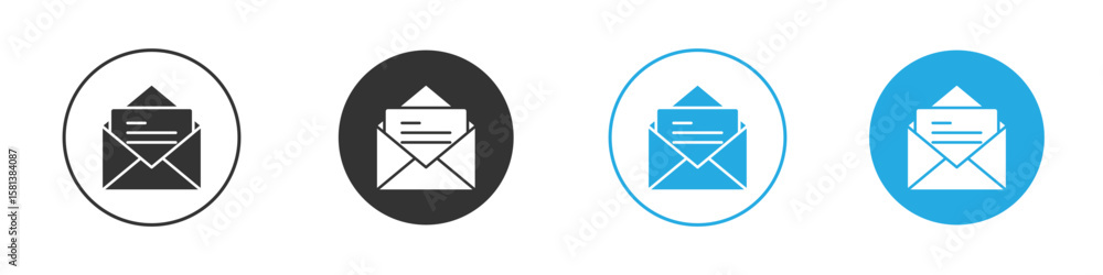 Poster envelope open icon design concept collection for ui ux