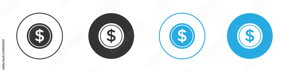Poster dollar icon design concept collection for ui ux