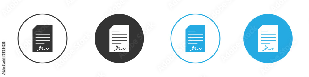 Poster document signed icon design concept collection for ui ux