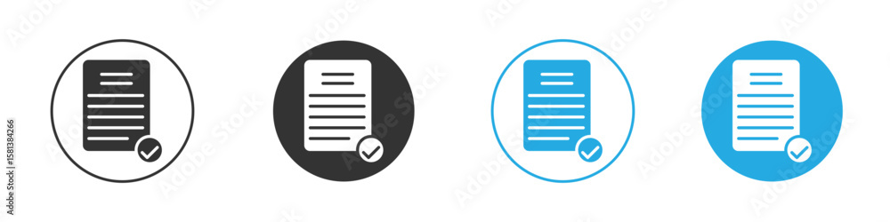 Poster document accept icon design concept collection for ui ux