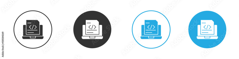 Poster display code icon design concept collection for ui ux