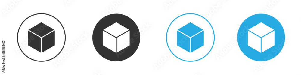 Poster cube icon design concept collection for ui ux