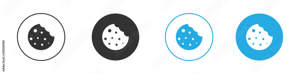 Poster cookie icon design concept collection for ui ux
