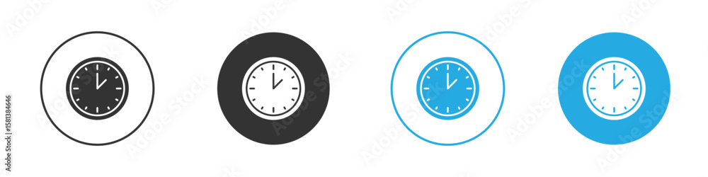 Poster clock two icon design concept collection for ui ux