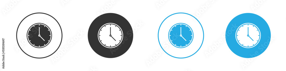 Poster clock-five icon design concept collection for ui ux