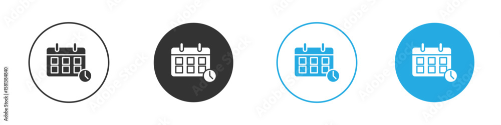 Poster calendar clock icon design concept collection for ui ux