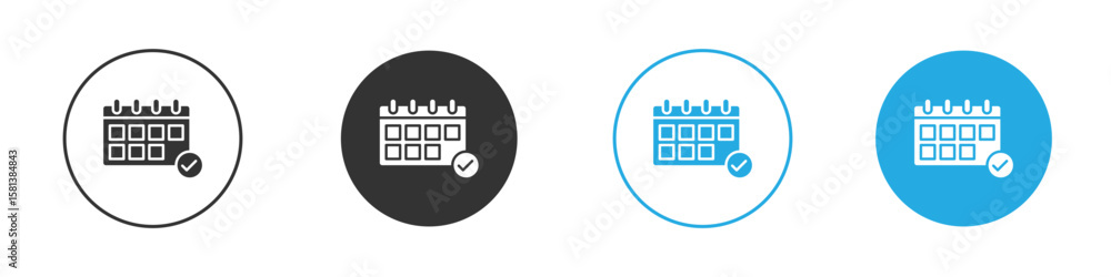 Poster calendar check icon design concept collection for ui ux