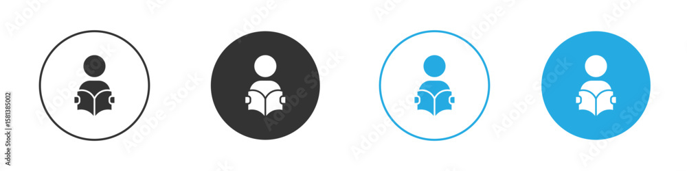 Poster book open reader icon design concept collection for ui ux